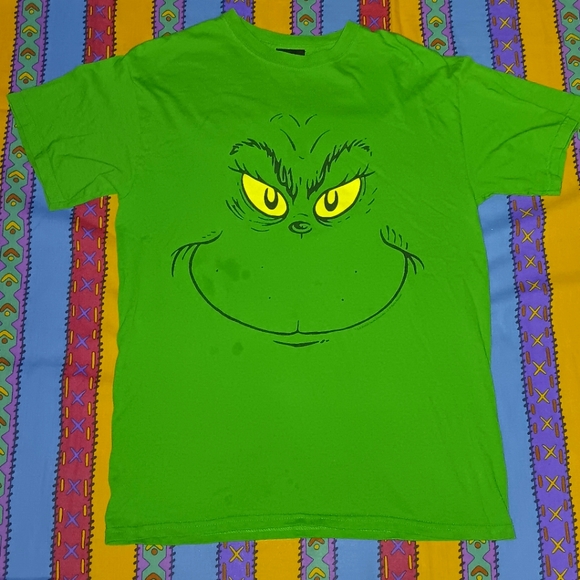 2008 Dr Seuss How The Grinch Stole Christmas Big Face Shirt Vintage Y2K Tee - Picture 1 of 7